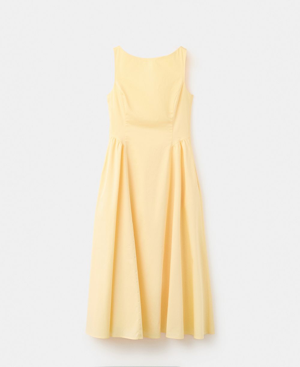 Mango Women's Boat-Neck Ruched Dress