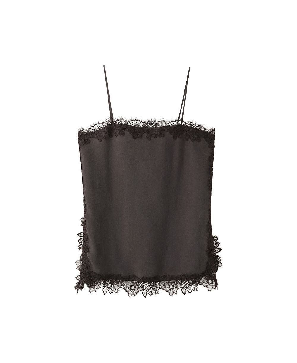 MANGO Women's Satin-Lace Square Neck Camisole