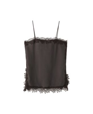MANGO Women's Satin-Lace Square Neck Camisole