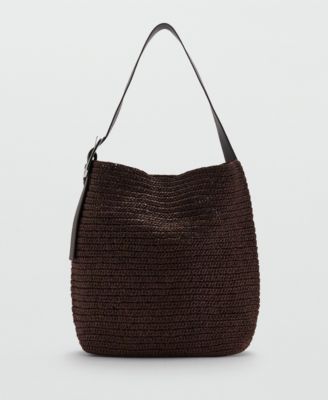 Женская сумка-шоппер Mango Natural-Fiber Buckle Detail