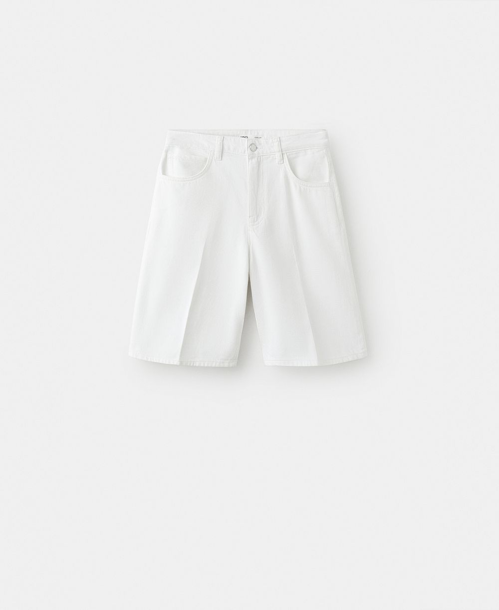 Mango Women's Straight-Fit Denim Bermuda Shorts