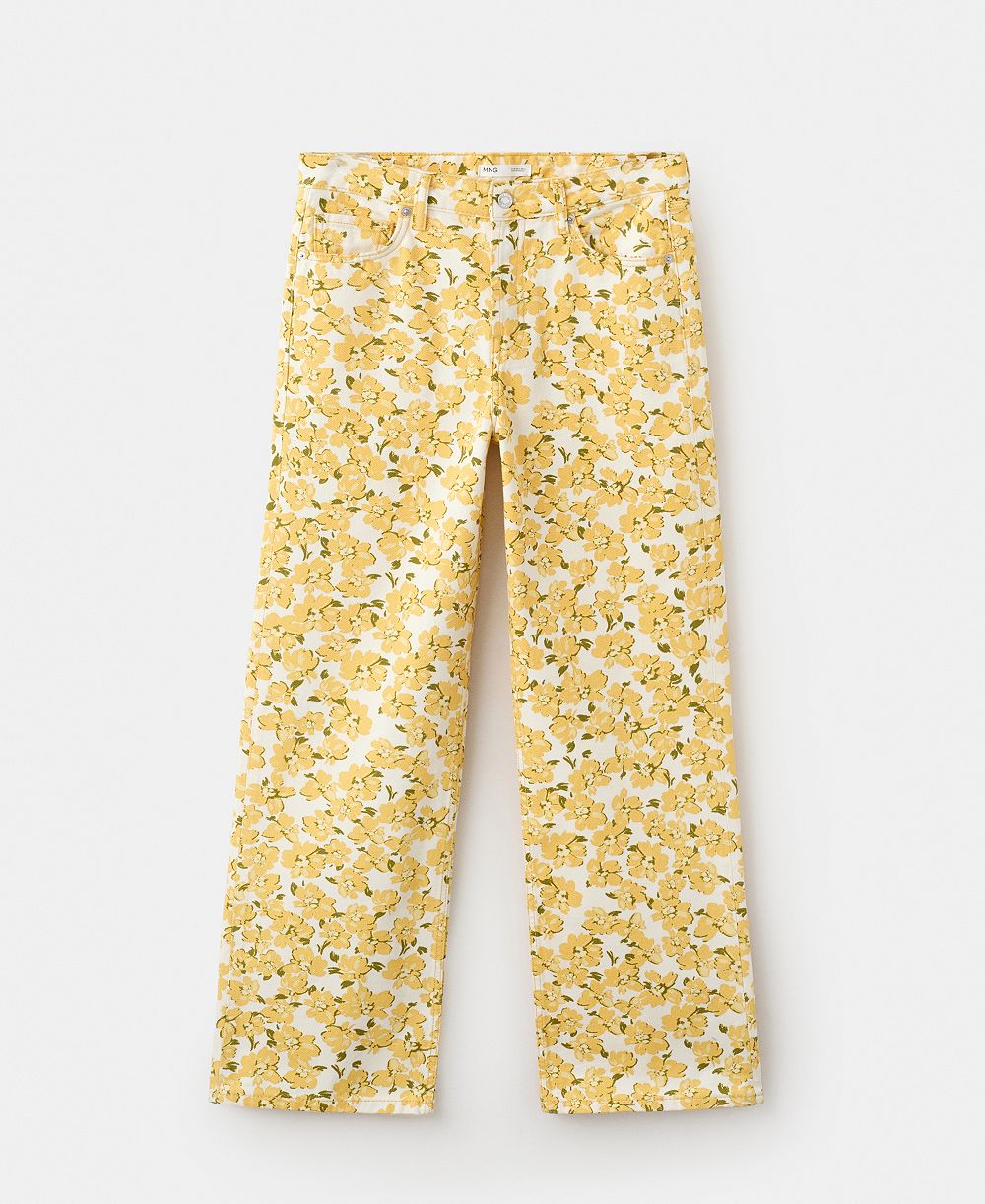 Mango Женские джинсы Floral Pattern Straight-Leg