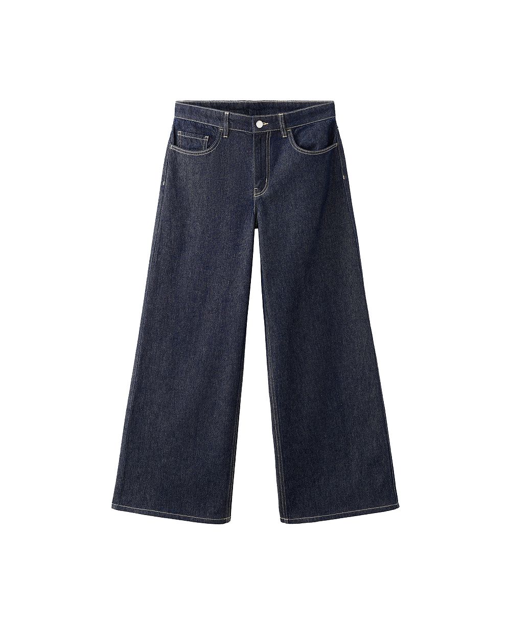 MANGO Women's Selection Low-Rise Wide-Leg Jeans