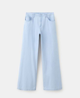 Mango Women's Wide Leg Mid-Rise Jeans