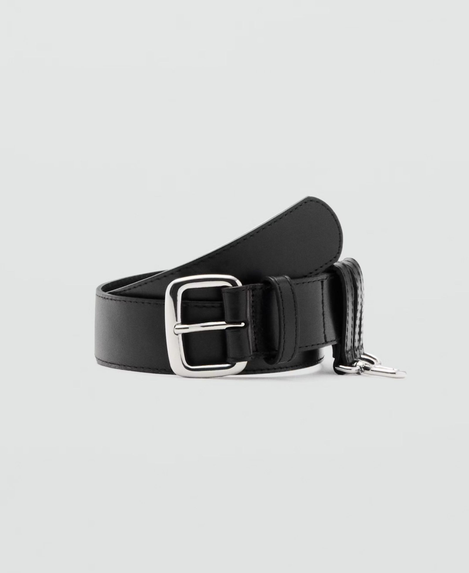 Mango Women's Starring Hailey Bieber Belt Loops Leather Belt