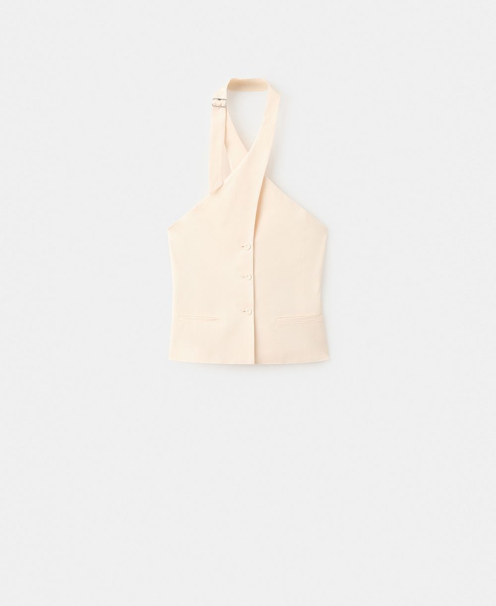 Mango Women's Double-Breasted Linen Vest