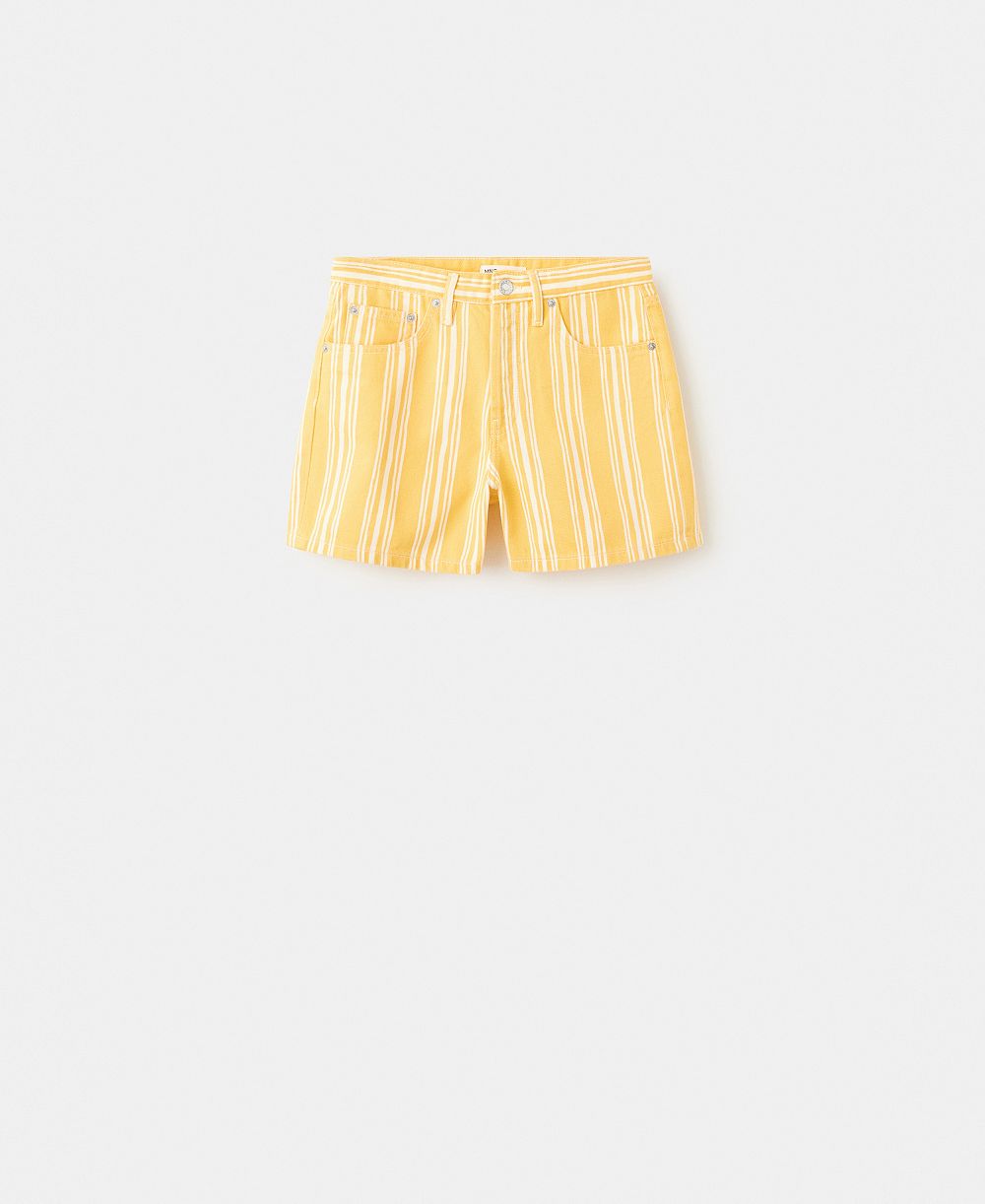 Mango Women's Striped Straight-Fit Shorts