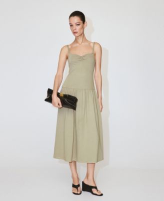 Mango Women's Ruched Neckline Full Dress