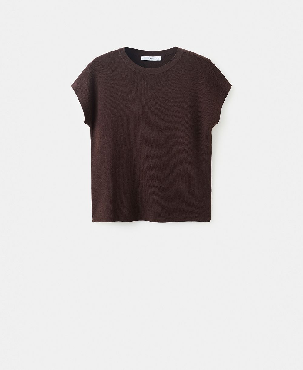 Женский хлопковый джемпер Mango Short-Sleeve