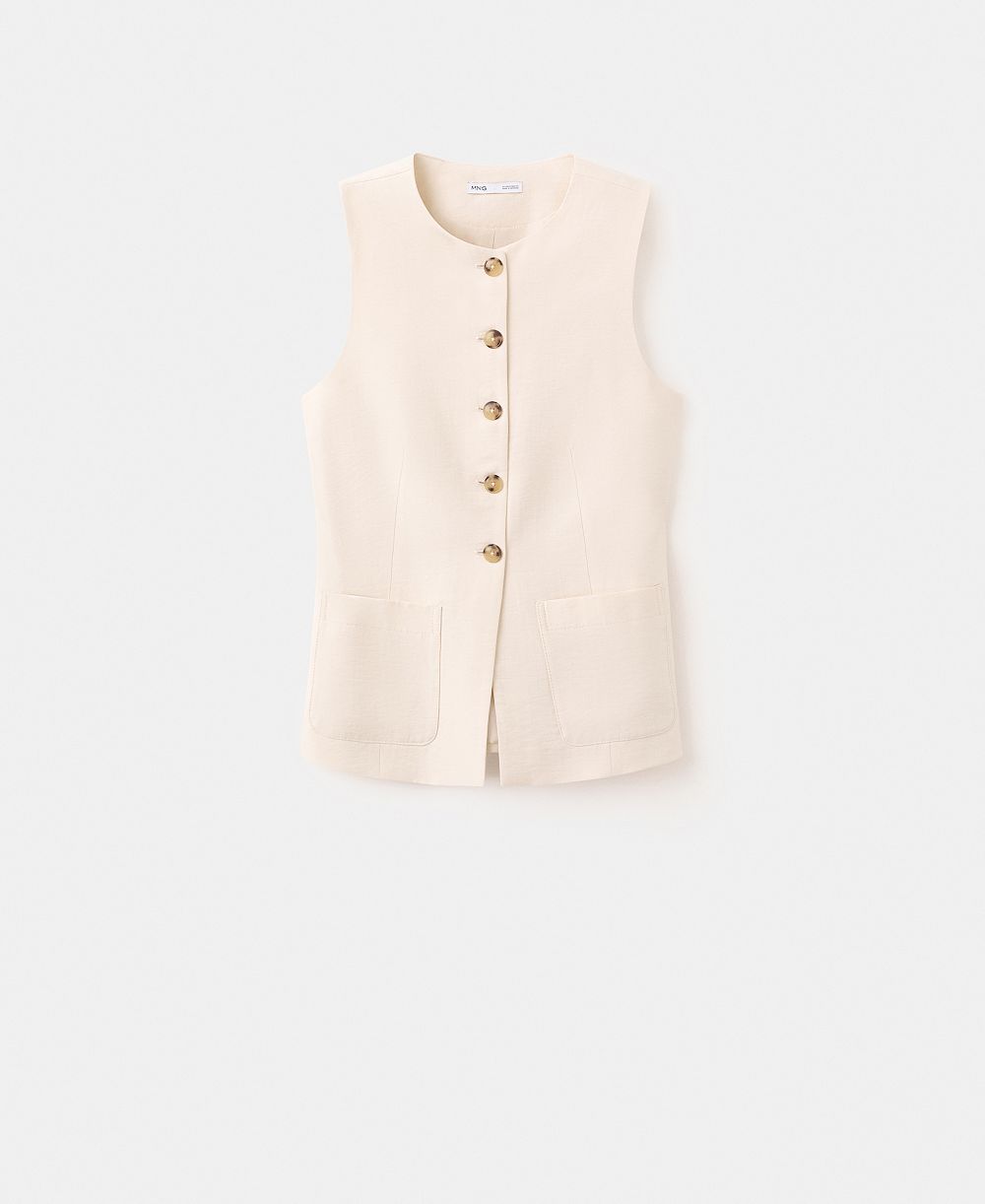 Mango Women's Buttons And Pockets Vest