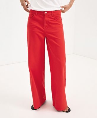 Джинсы MANGO Women's Low-Rise Wide-Leg Colored, 32.09" Inseam