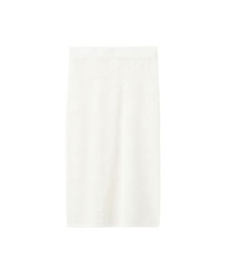 Mango Women's Floral Crochet Midi Skirt