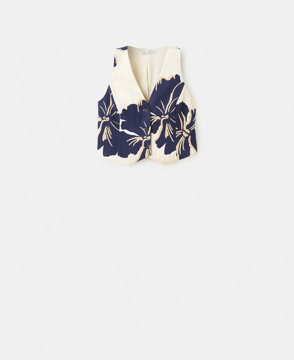 Mango Women's Floral-Printed Lyocell Vest