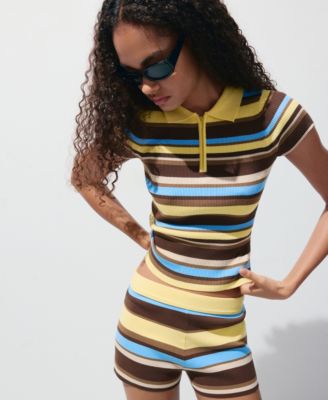 Mango Women's Striped Rib Sweater
