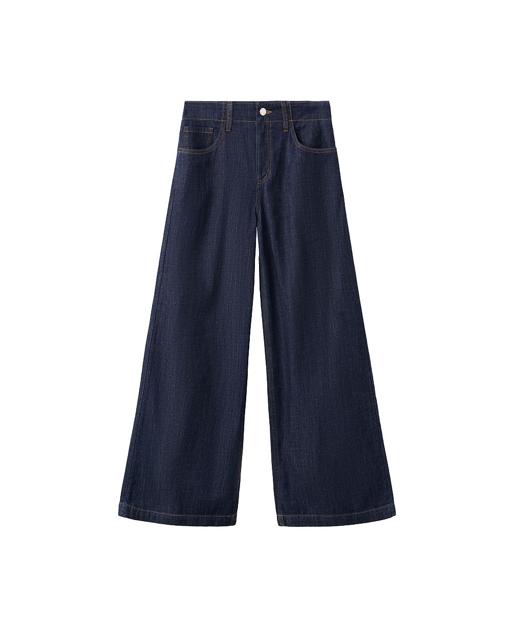 Женские широкие джинсы Mango Mid-Rise