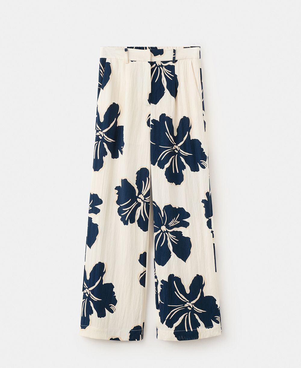 Mango Women's Straight Floral-Printed Lyocell Pants