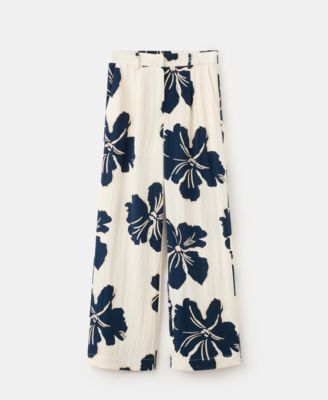 Mango Women's Straight Floral-Printed Lyocell Pants