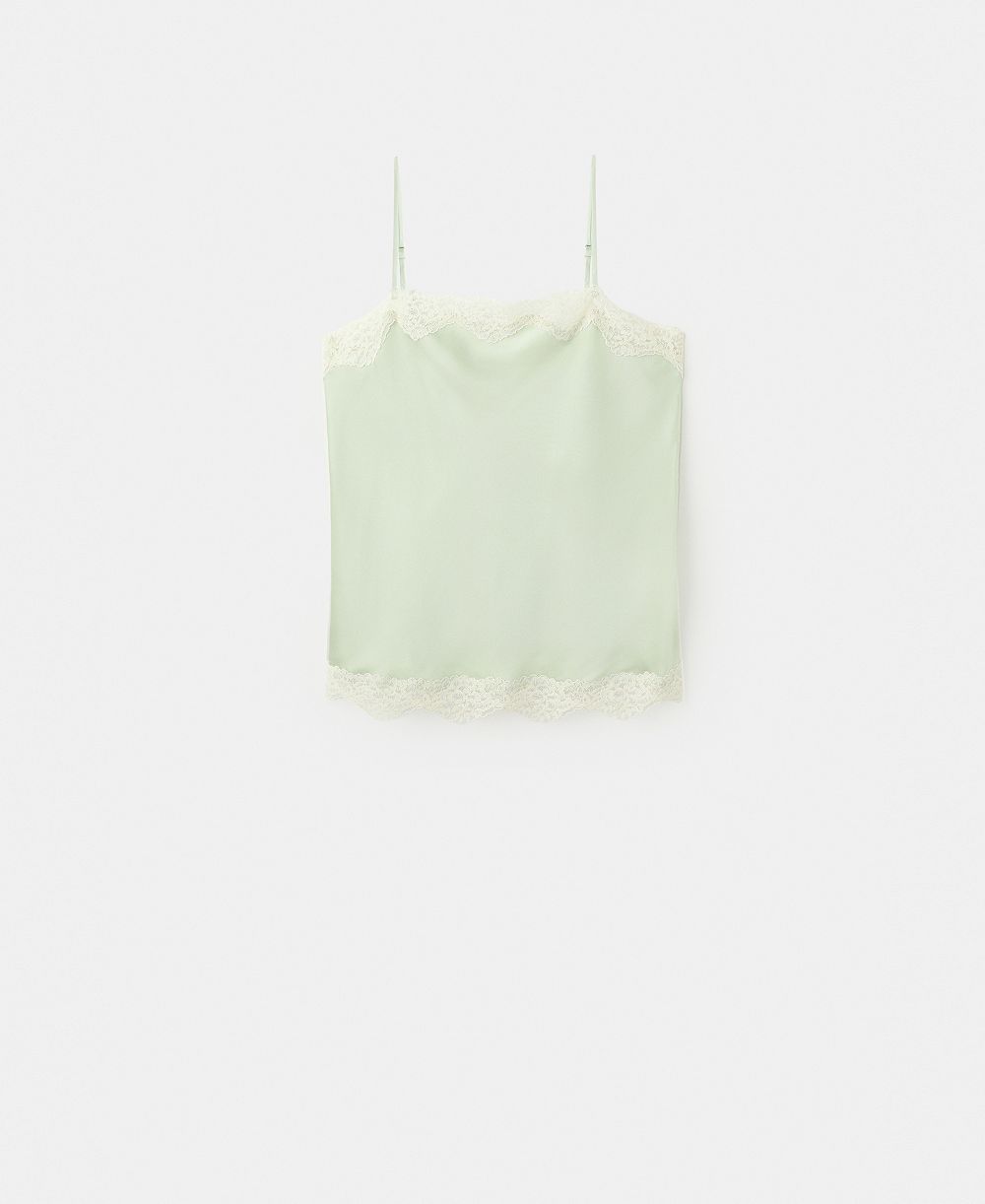 Mango Women's Lace Detail Satin Top
