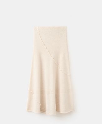 Mango Women's Wavy Stitching Detail Knit Skirt