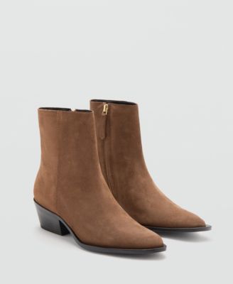 Mango Women's Heel Suede Ankle Boots
