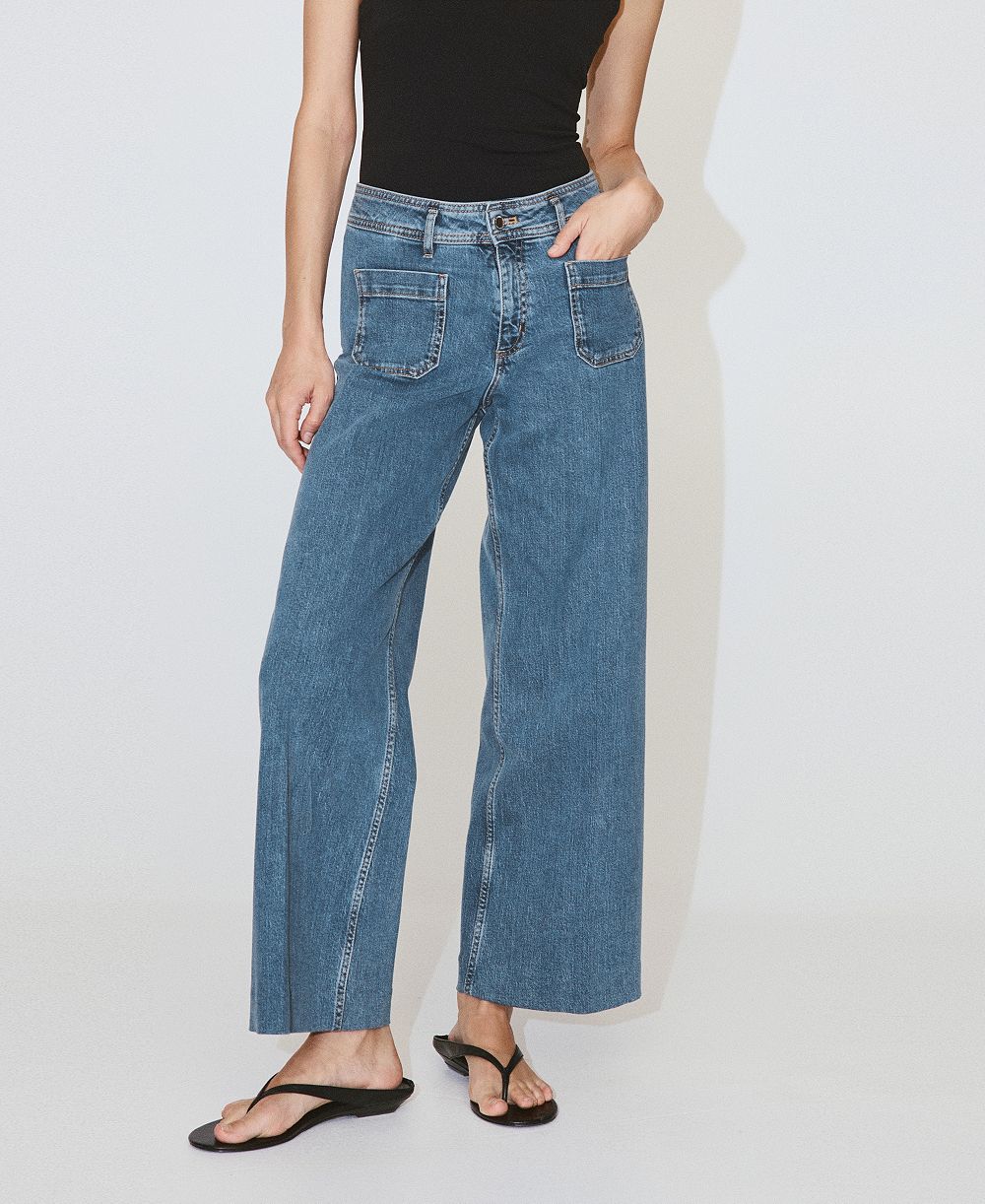 Mango Women's High-Waisted Wide leg Jeans