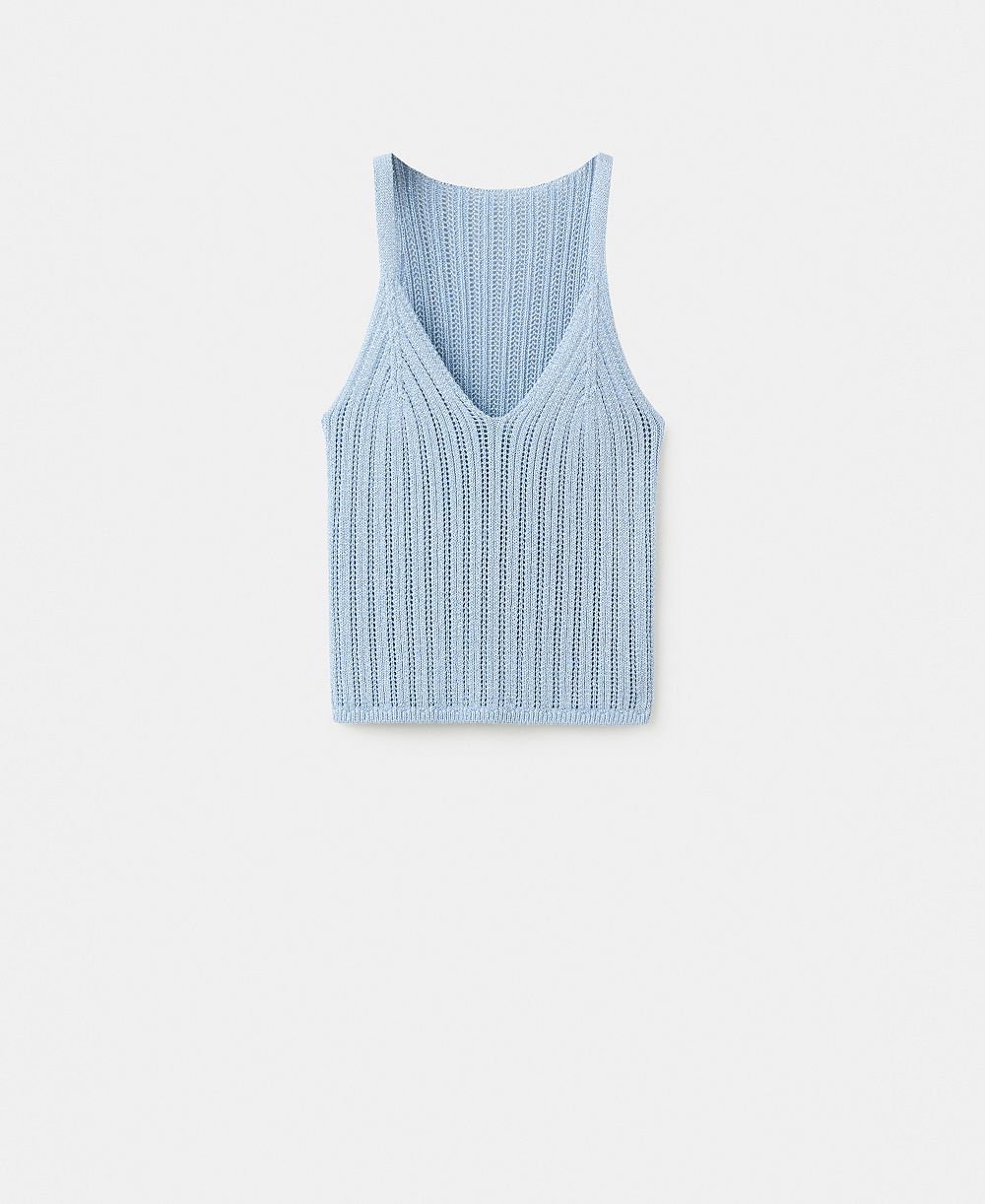Mango Women's Metallic Openwork Knit Top