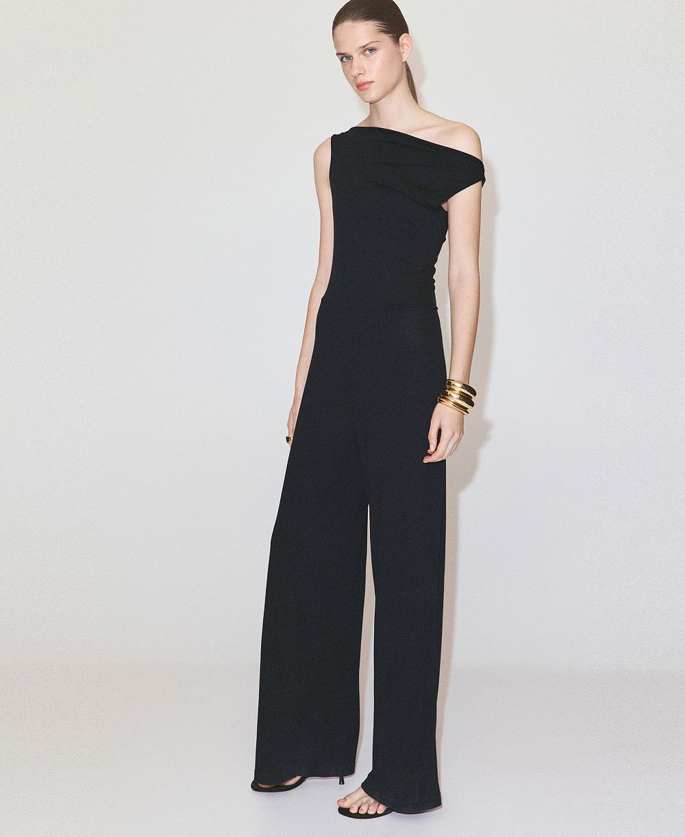 Mango Women's Draped Asymmetrical Jumpsuit