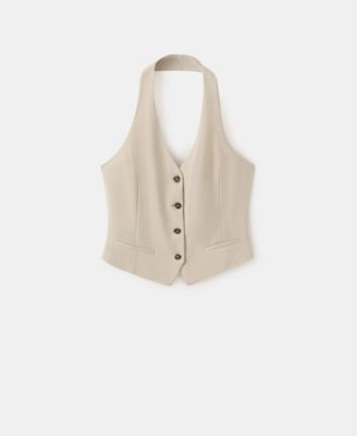 Mango Women's Buttons Halter-Neck Vest