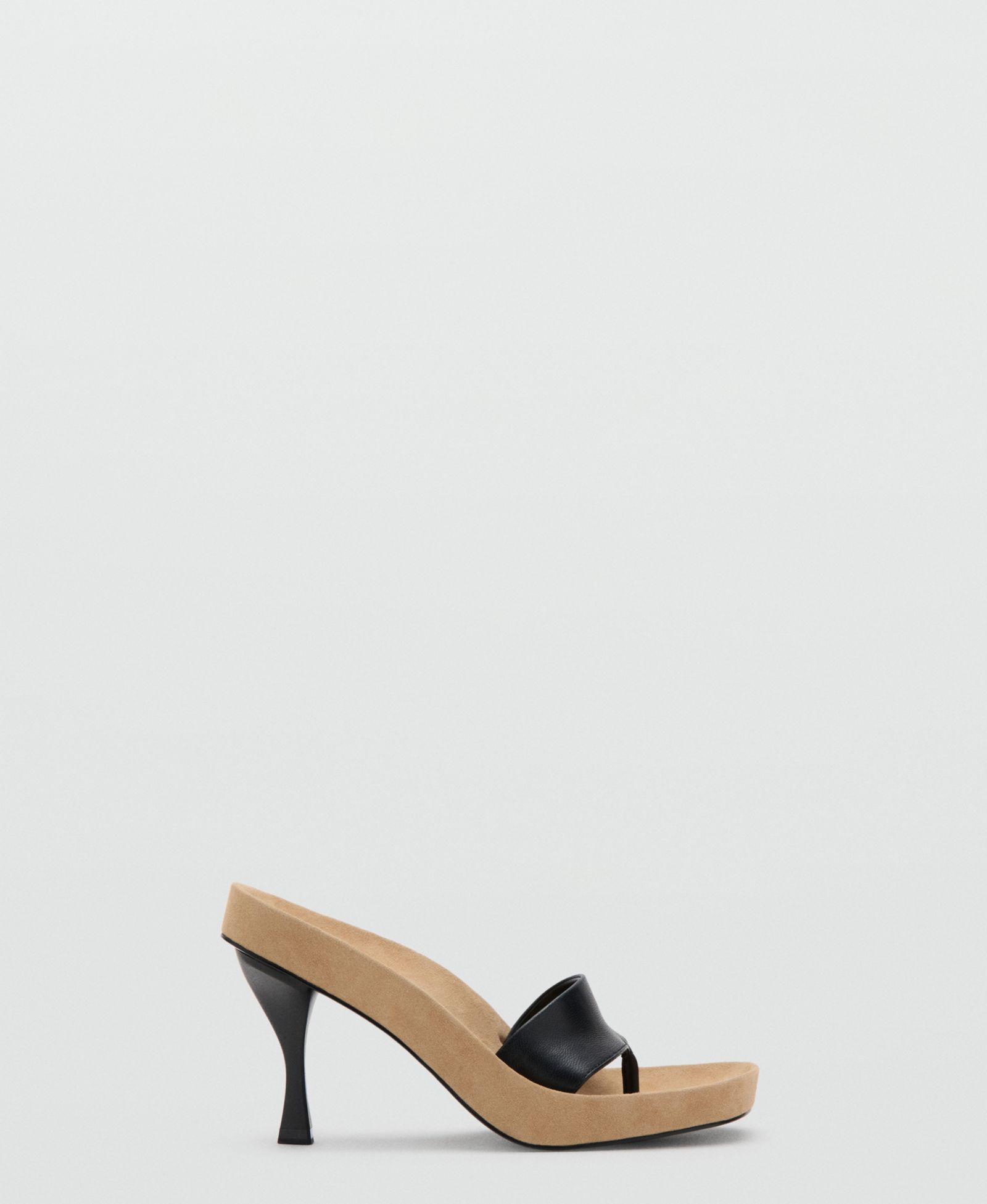 Mango Women's Starring Hailey Bieber Mixed Leather Heeled Sandals