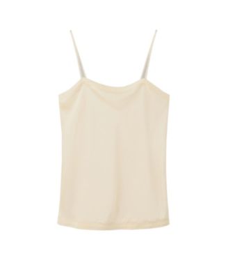 MANGO Women's Satin Lace-Trim Pajama Top