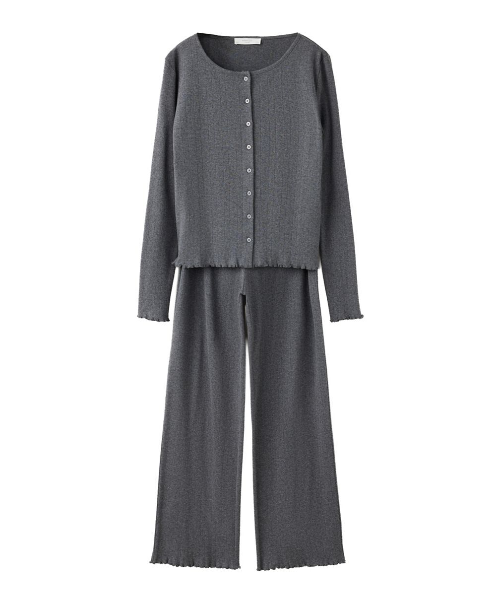 MANGO Women's Openwork-Knit Cotton Pajama Pants