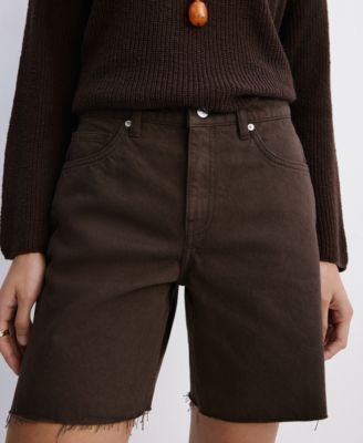 Шорты Mango Women's Frayed Hem Straight Bermuda