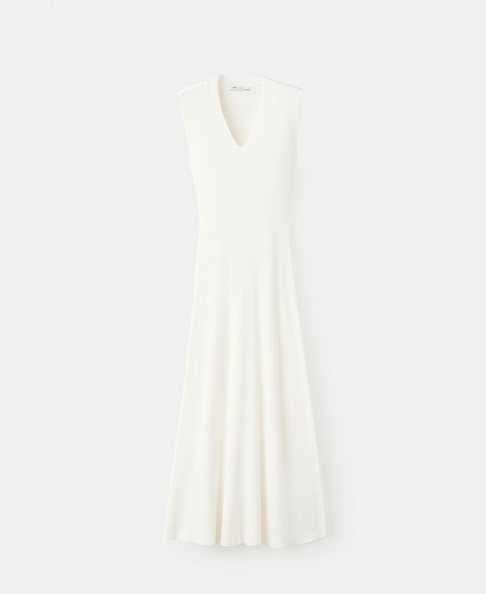 Mango Women's V-Neck Knitted Dress
