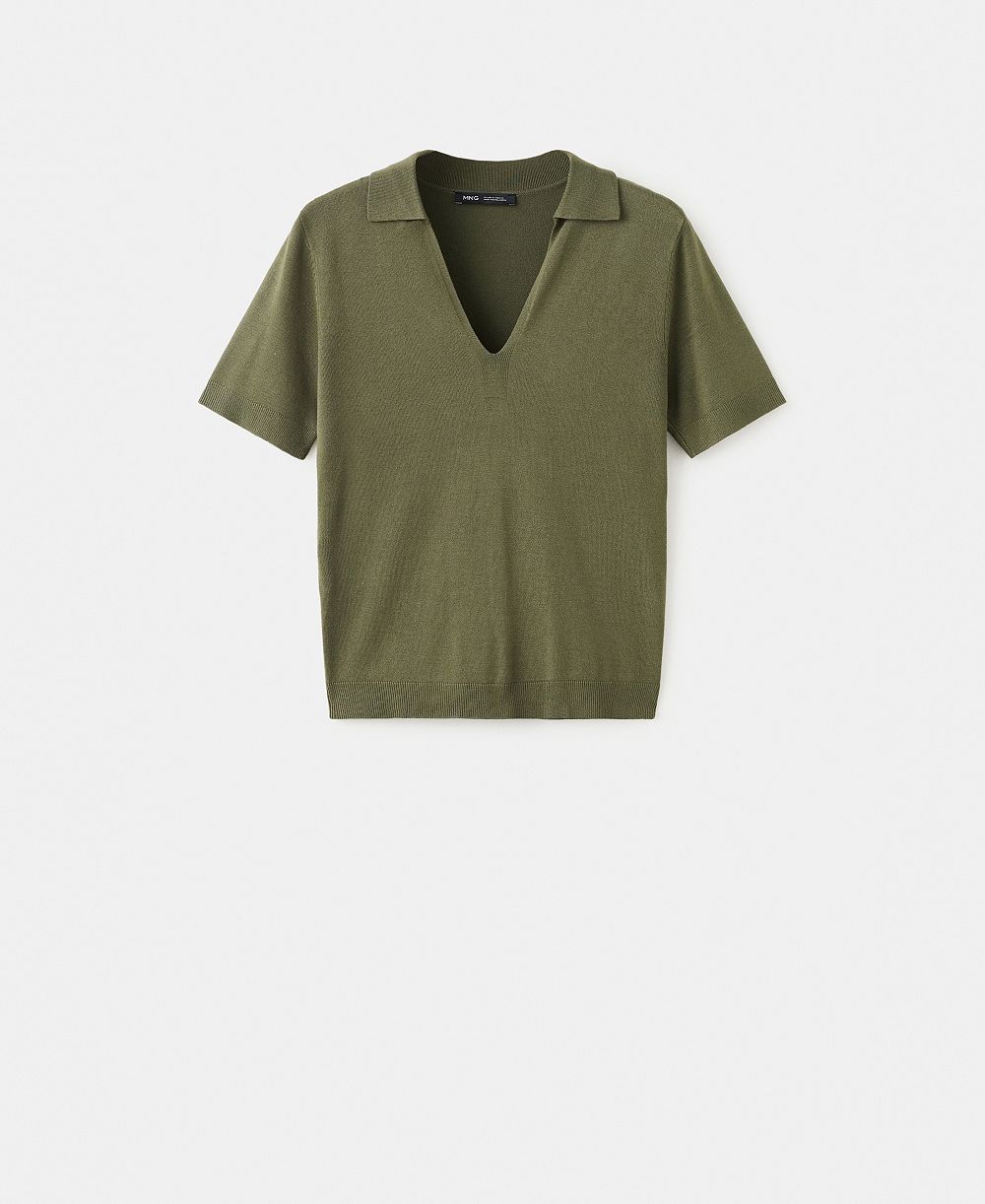 Mango Women's Fine-Knit Polo Shirt