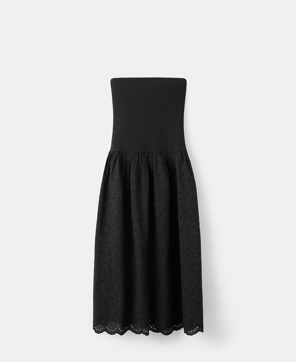 Женское платье MANGO Openwork Embroidery Strapless Dress