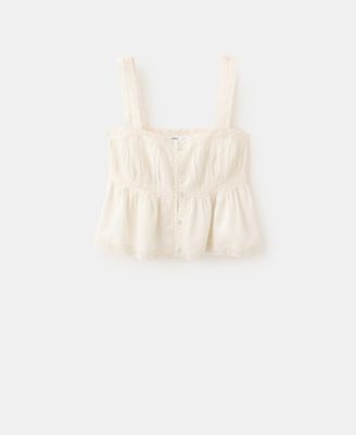 Mango Women's Cotton Lace Top