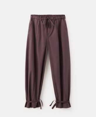 Mango Women's Bows Baggy Pants
