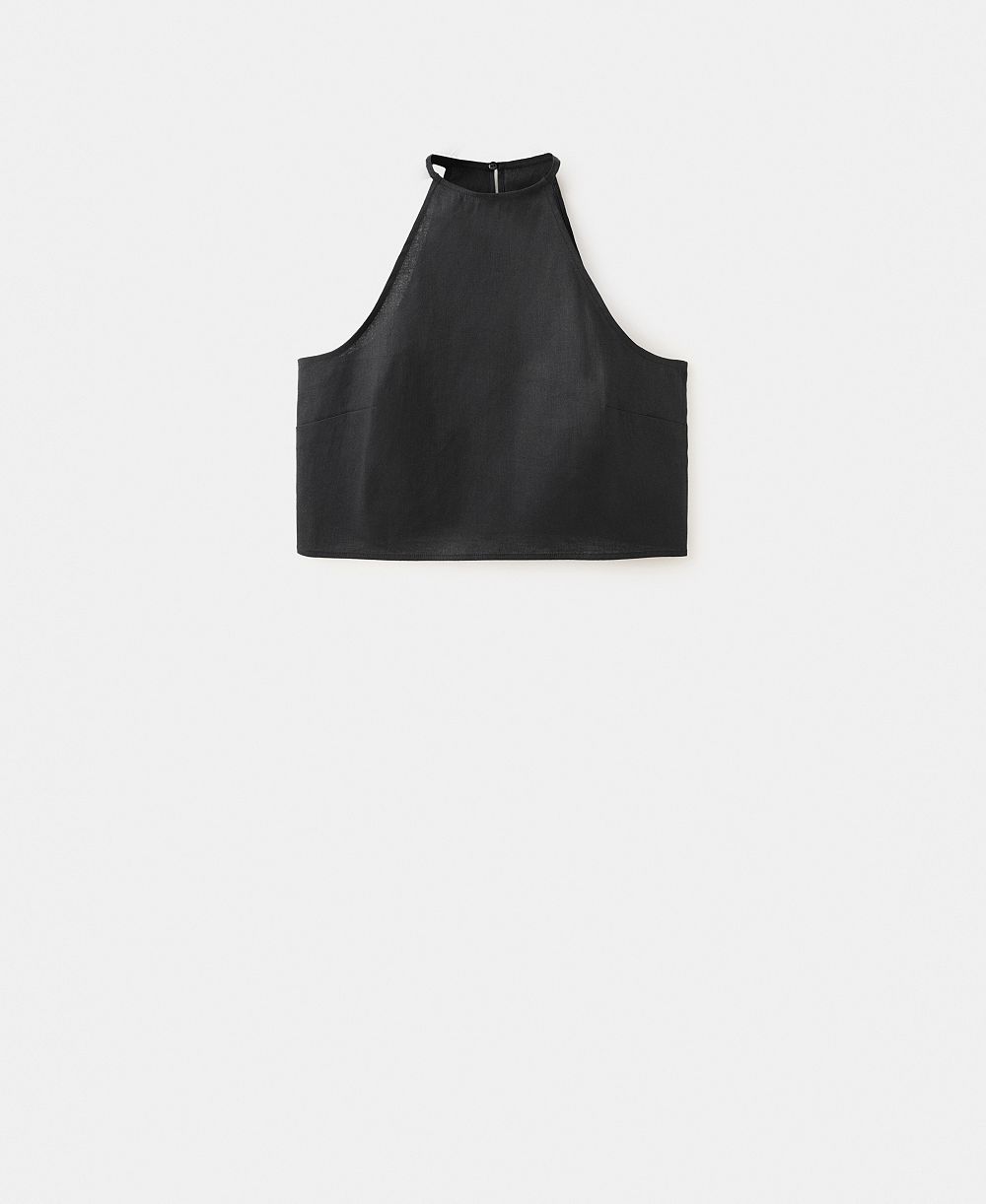 Mango Women's Linen-Cotton Halter Top