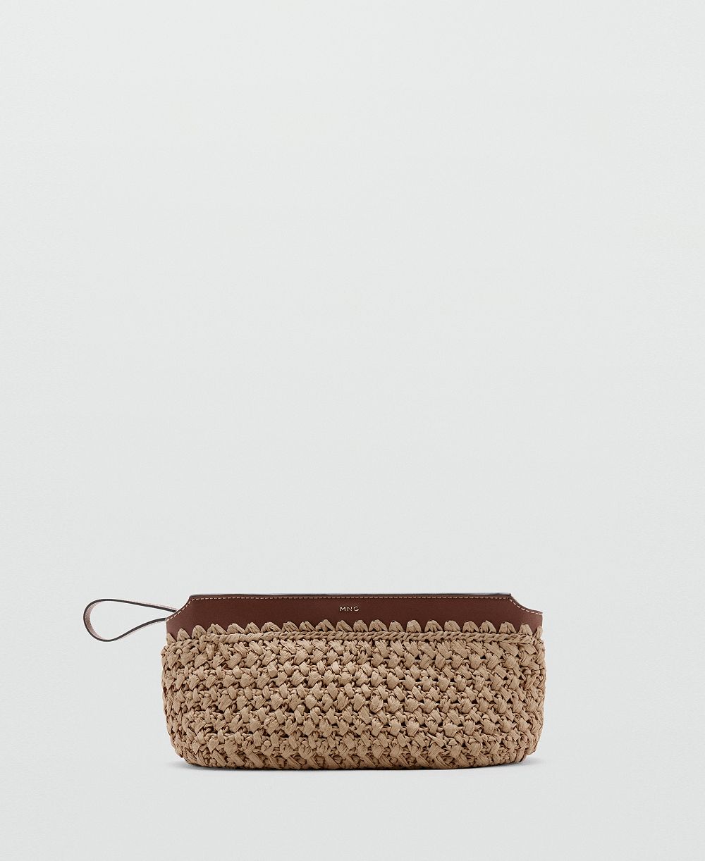 Mango Women's Natural-Fiber Pouch