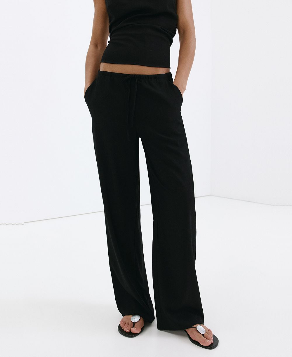 Mango Women's Straight Mid-Rise Pants
