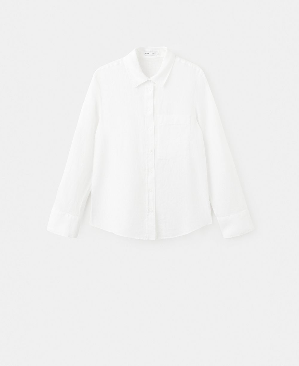 Mango Women's Pocket Linen Shirt