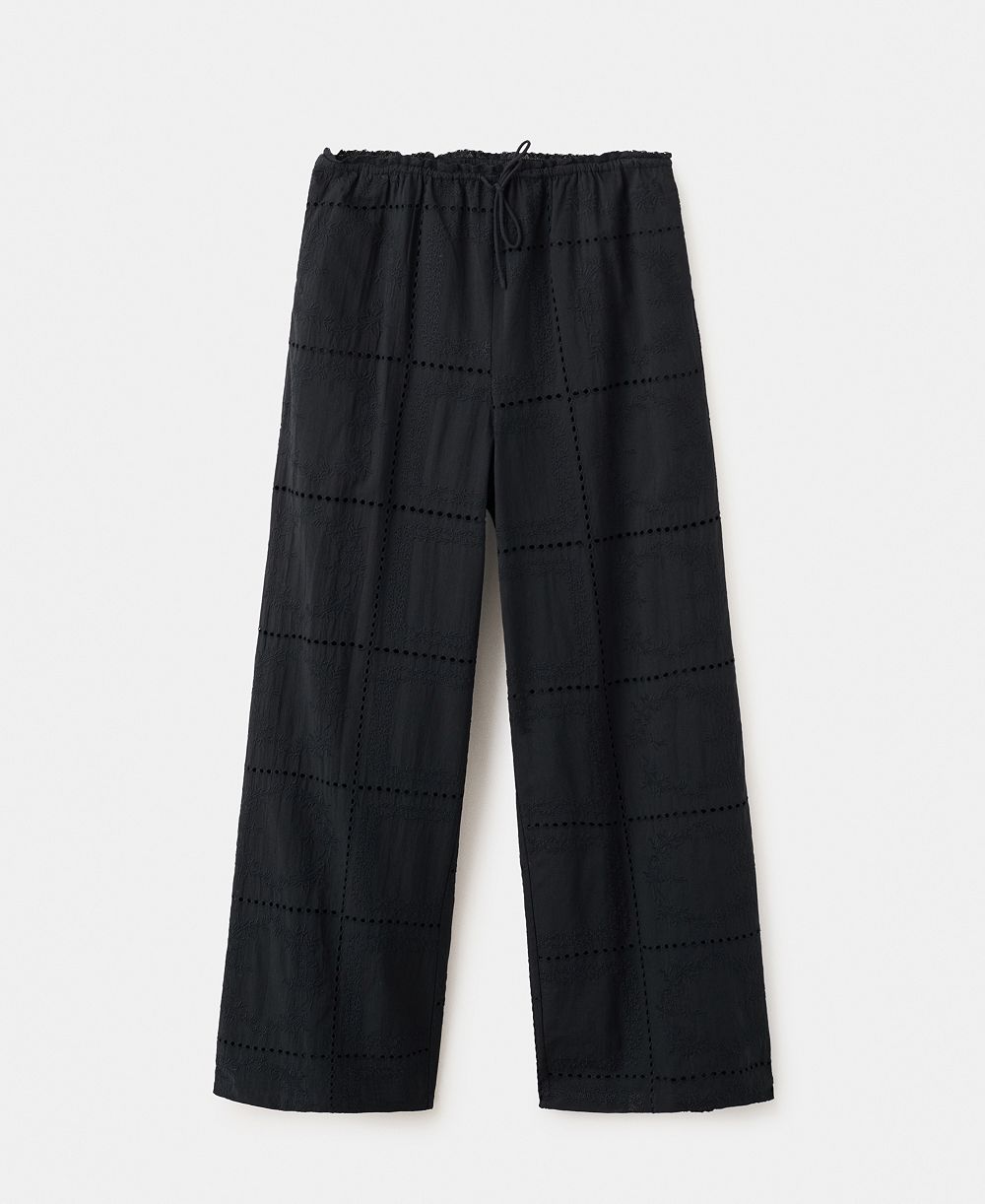 Mango Women's Eyelet Embroidery Cotton Pants