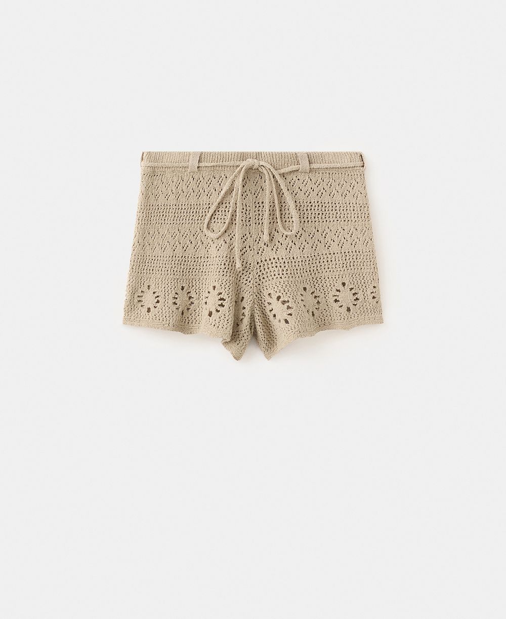 Mango Women's Belt Crocheted Shorts