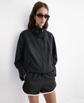Mango Women's Funnel-Neck Bomber Jacket