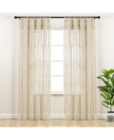 Lush Decor Boho Macrame Текстурированная хлопковая портьера 40" x 84"