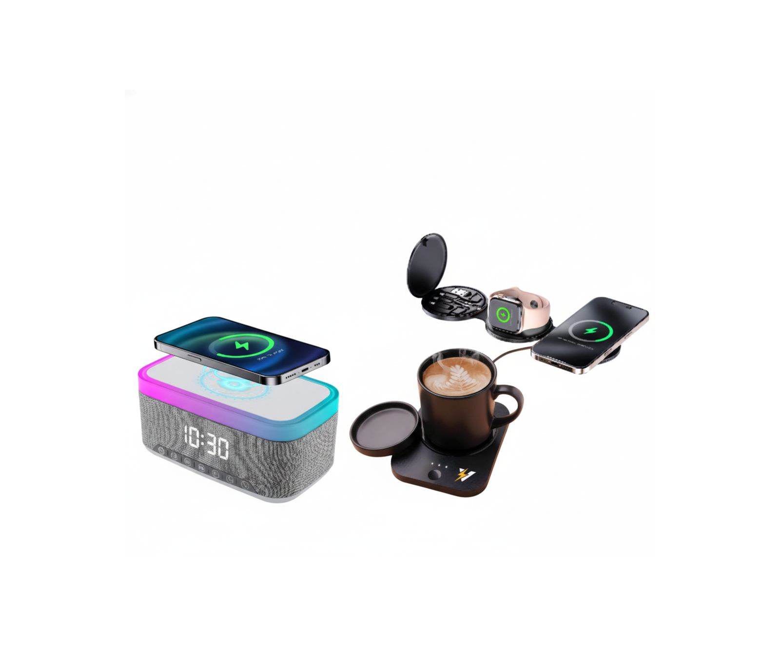PURSONIC Power & Comfort Trio – подогреватель кружки Sip & Charge, будильник All-in-One и складная зарядная станция 5-в-1