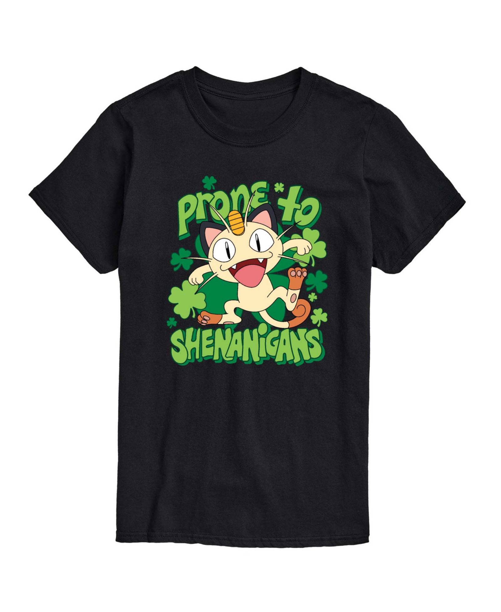 AIRWAVES Мужская футболка с принтом Pokémon Shenanigans Meowth Short-Sleeve Graphic