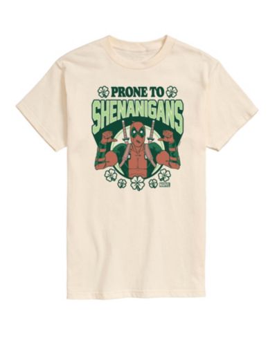 AIRWAVES Men's Deadpool Prone To Shenanigans Short-Sleeve Graphic T-Shirt