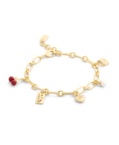 Браслет COACH Faux Stone Signature Cherry Charm Link