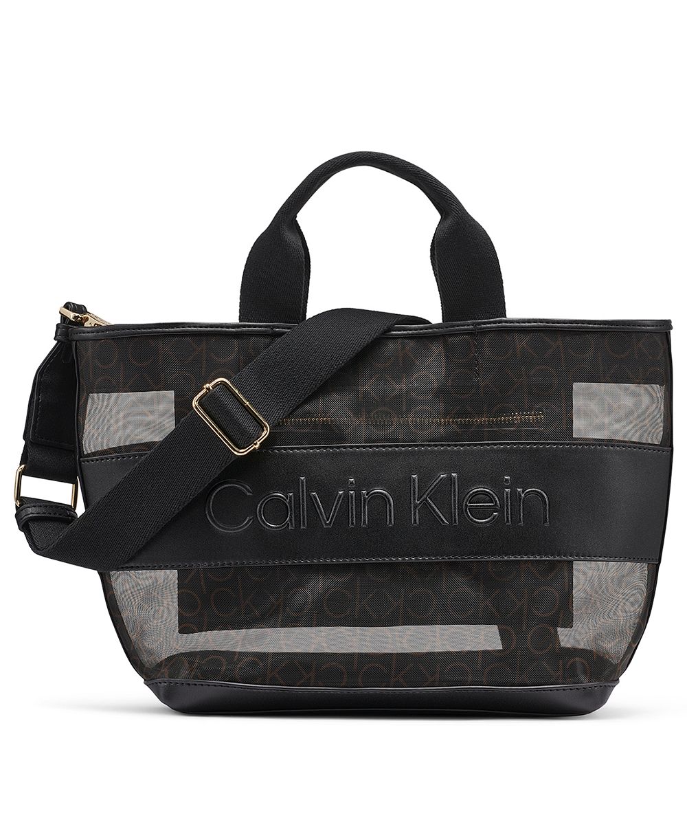 Calvin Klein Averil Signature Mesh Large Crossbody Handbag